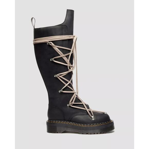 DR. MARTENS X RICK OWENS FW25 1B60 QUAD SOLE PENTALACE BOOT OILY NUBUCK COW